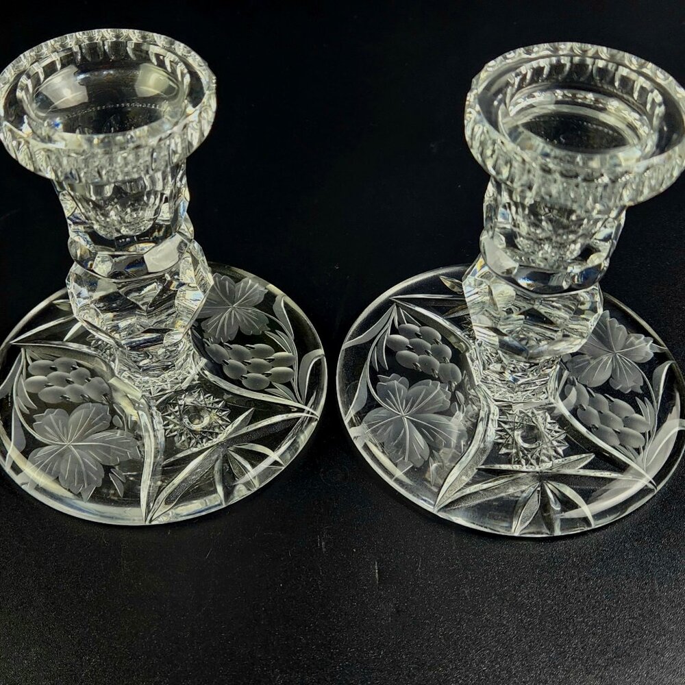 COPY - Vintage - Set of 2 - Stunning Crystal Candlestick Holder